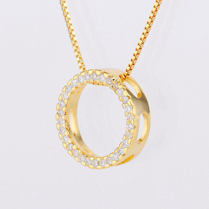 Round Zircon Pendant Necklace