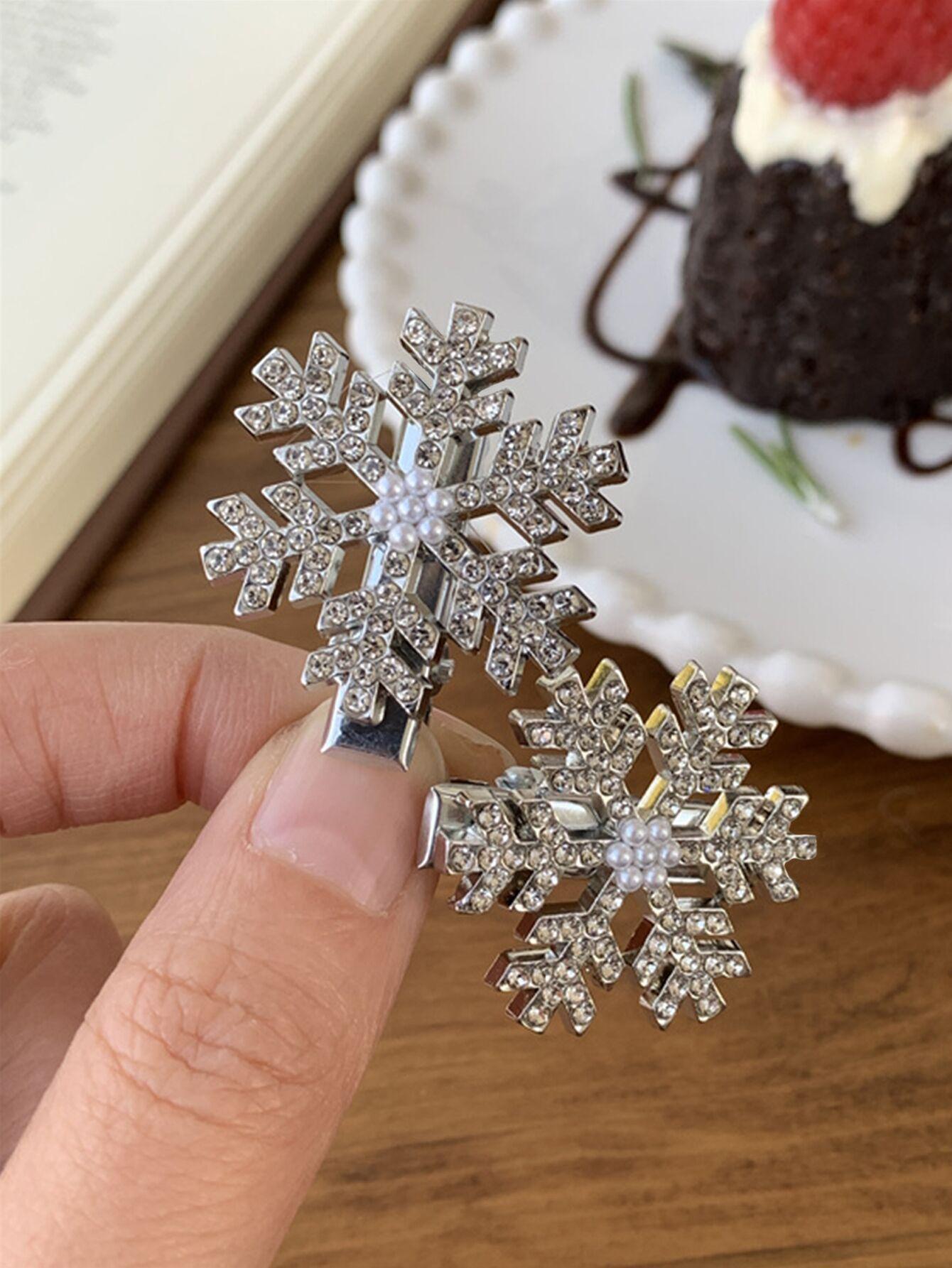 Crystal Snowflake Hair Pin