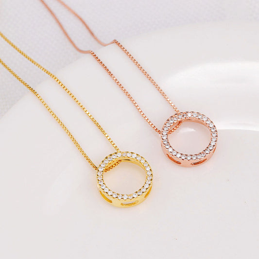 Round Zircon Pendant Necklace