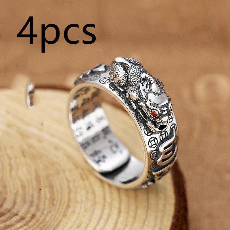 Ring - Little Pixiu Heart Sutra Ring Men And Women Lucky